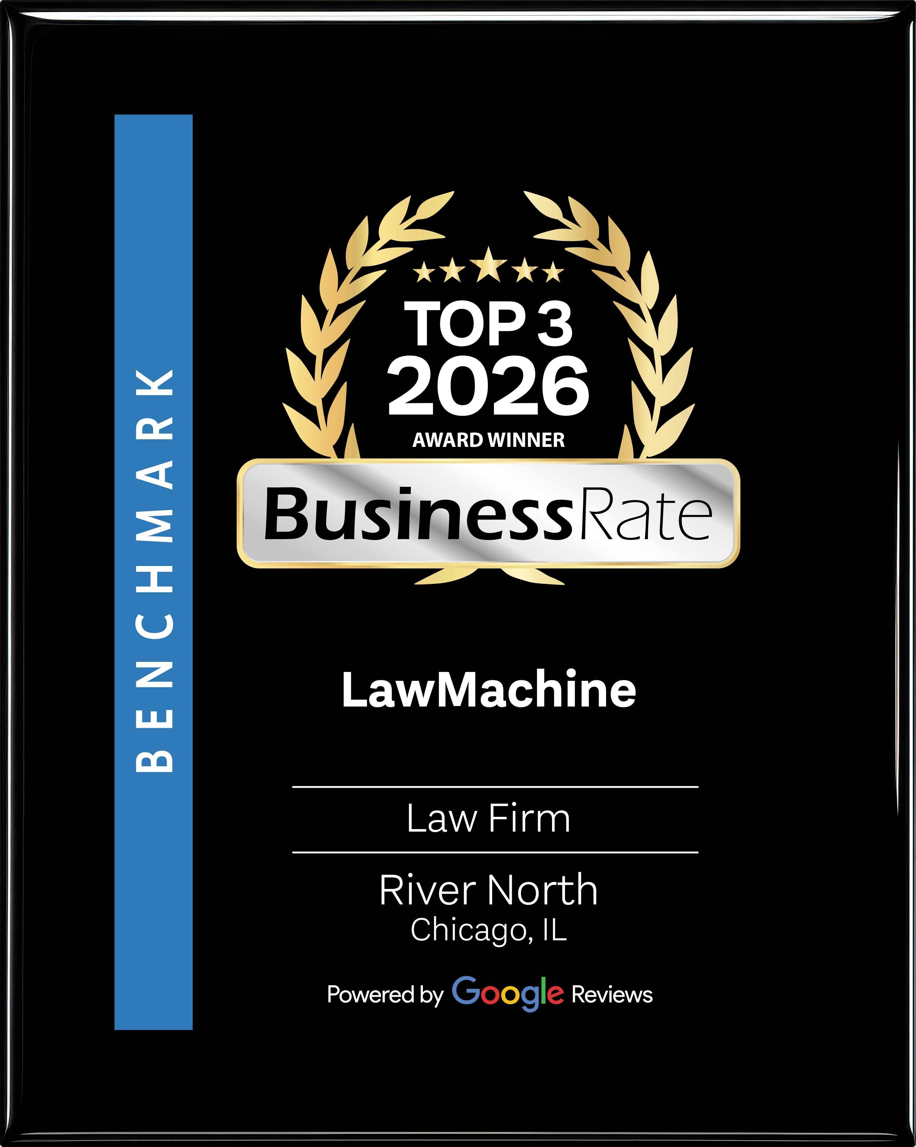 BusinessRate Top 3 Law Firms 2026 award